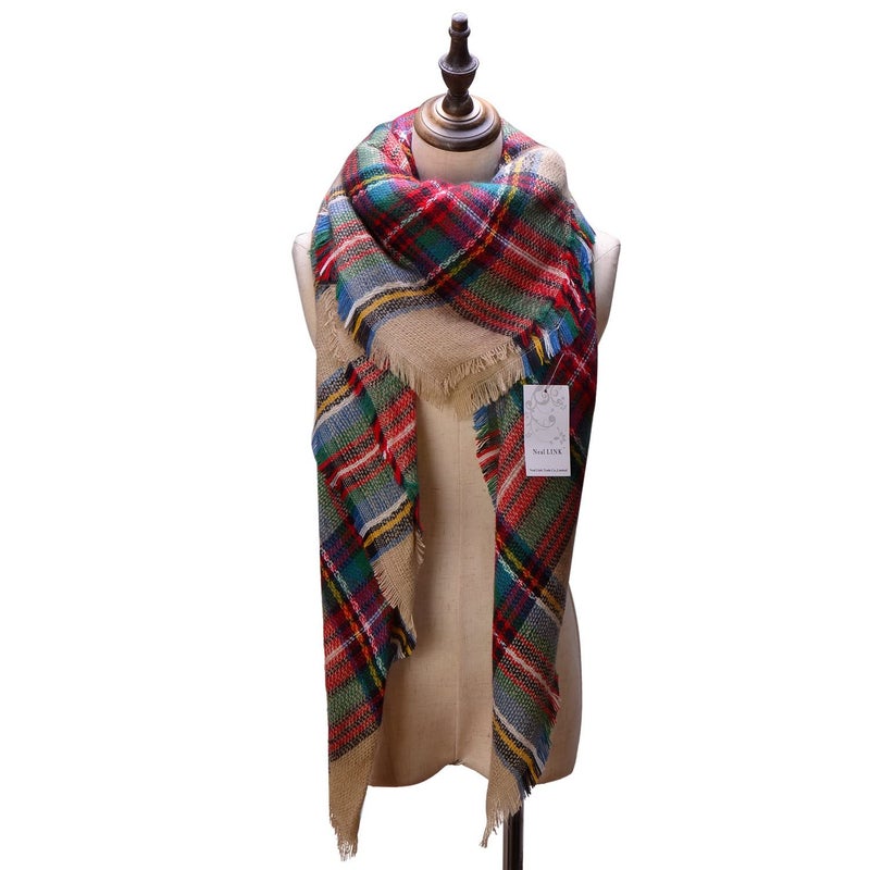 Neal LINK Women's Scarves Wraps Warm Blanket Scarf Shawl Winter Plaid Scarfs for Women - Image 4